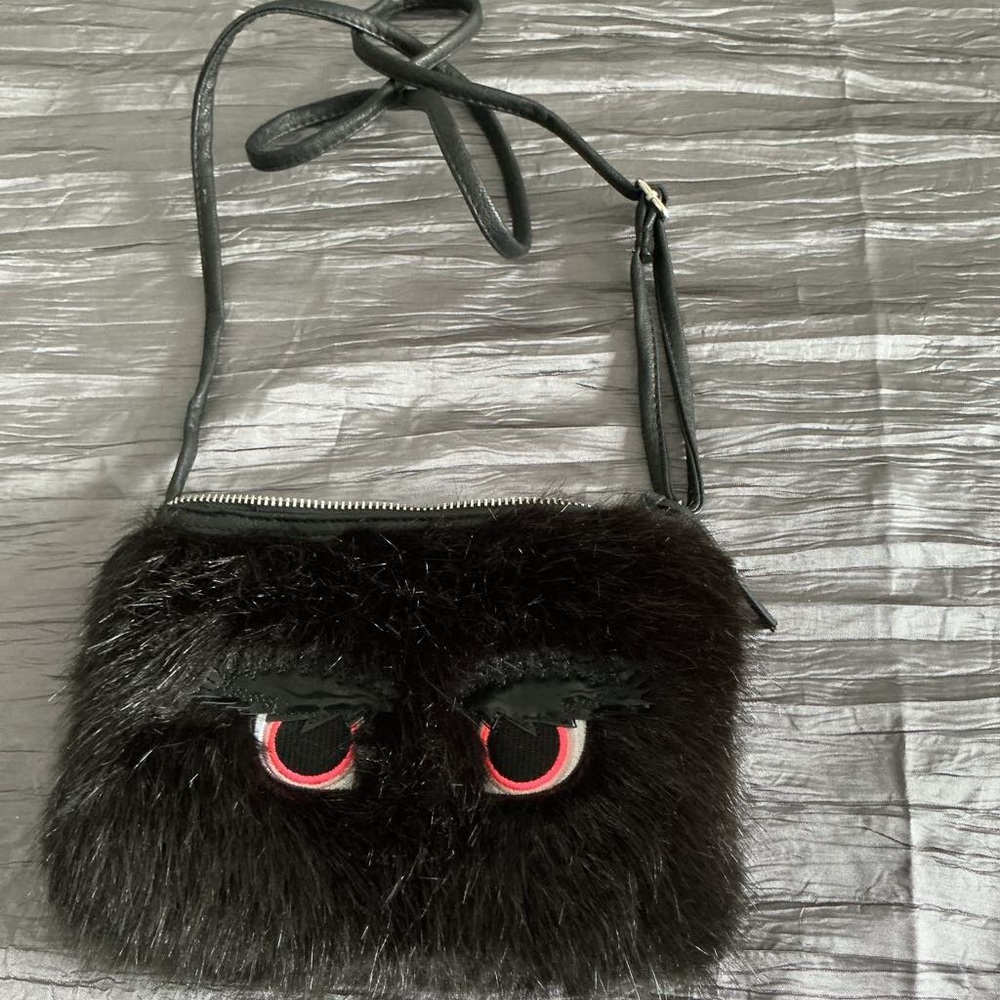 Black Fur Crossbody Bag